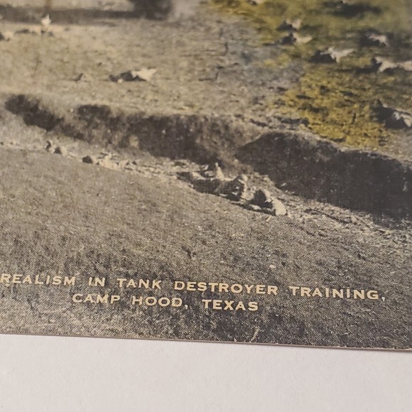 Tank Destroyer Training Live Ammunition Camp Hood Texas Vtg Linen Photo Postcard - Picture 4 of 7